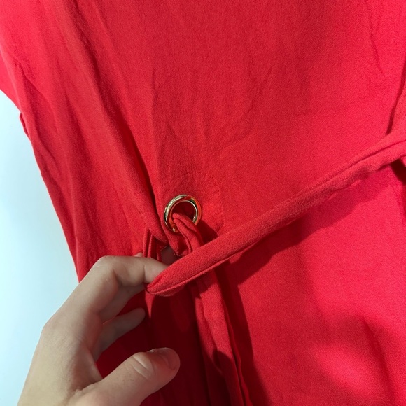 Seraphine Coral Belted Maternity Dress Woven Viscose Size 6 Short Sleeve - Picture 8 of 15